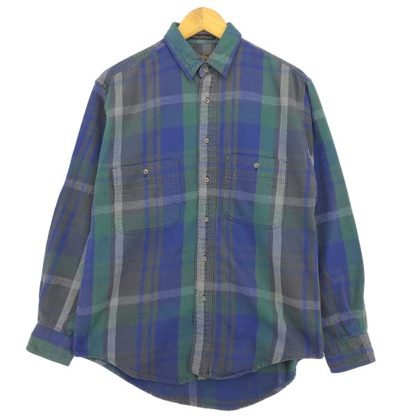 00s Eddie Bauer チェックシャツ 長袖シャツ グレー×ブラック 00s Eddie Bauer チェックシャツ 長袖シャツ グレー×ブラック