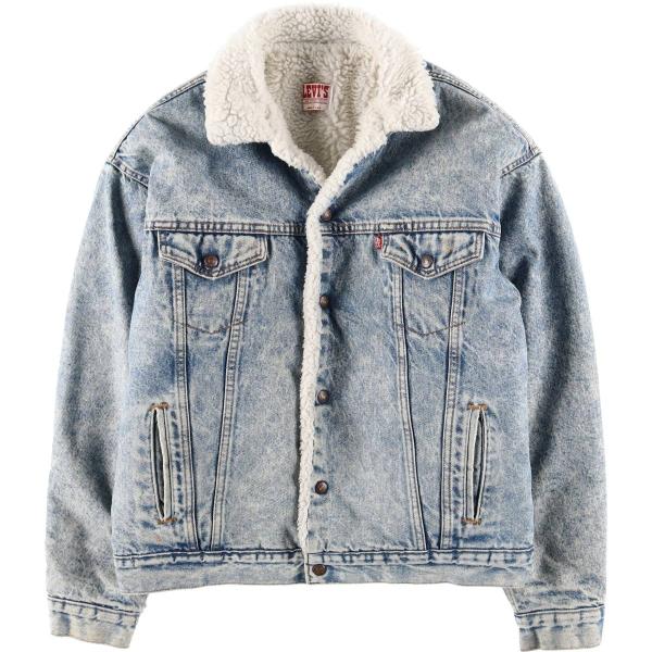 古着 80~90年代 リーバイス Levi's 71609-0219 ケミカルウォッシュ 中綿入り デニムボアジャケット USA製 メンズL相当 ヴィンテージ/eaa478083 Levi's（リーバイス） 古着 80~90年代 Levi's 71609-0219 ケミカル