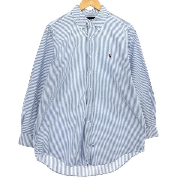 （美品）LAUREN RALPH LAUREN ストライプ 長袖シャツ 古着 ラルフローレン Ralph Lauren 長袖 ボタンダウンストライプシャツ