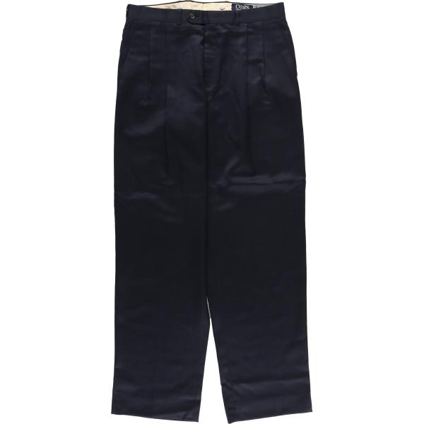 上質◎カナダ製 90s古着 CHAPSラルフローレン 黒ウールスラックス W34 古着 90年代 ラルフローレン CHAPS チャップス ツータック ウール