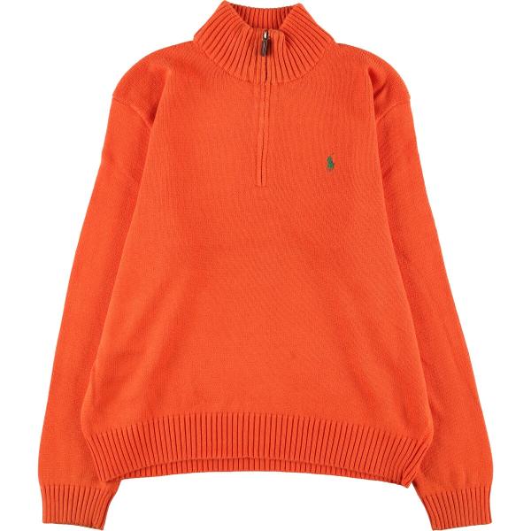 ラルフローレン　ハーフボタンニット　コットン　ベージュ　L SA5 古着 ラルフローレン Ralph Lauren POLO RALPH LAUREN ハーフ