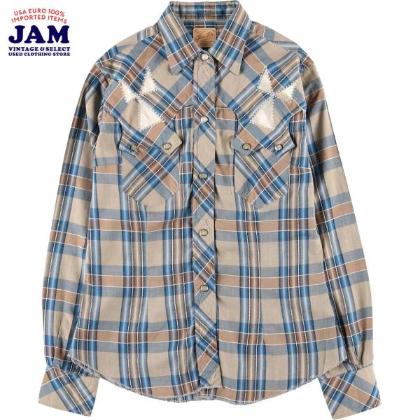 古着 50~60年代 TEM-TEX チェック柄 長袖 ウエスタンシャツ USA製 