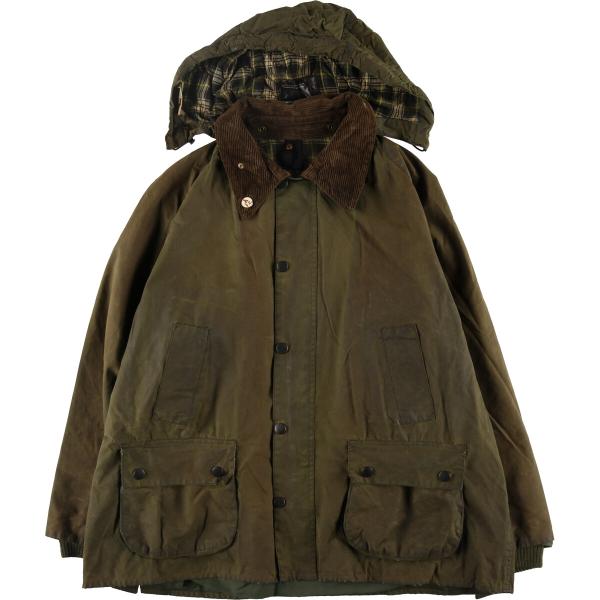 美品　XLサイズ相当 Barbour ビデイル　オイルドジャケット　ヴィンテージ 古着 00年代 バブアー ビデイル 旧3ワラント フード付き