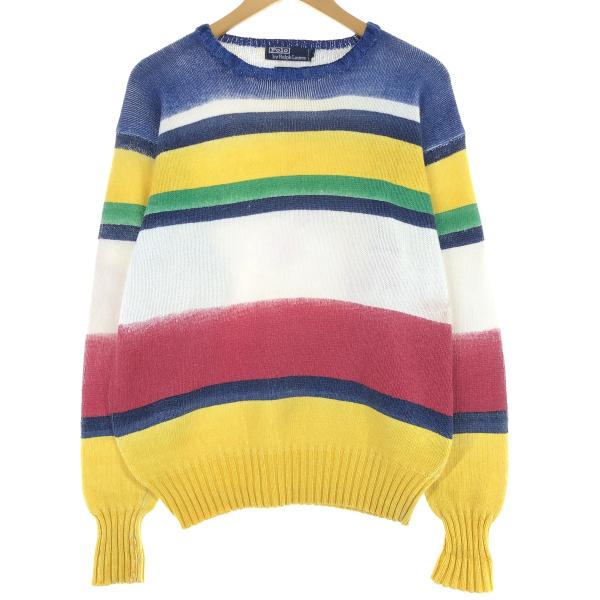 ラルフローレン マルチカラー ウールニット POLO RALPH LAUREN - 美品 ポロラルフローレン マルチカラー