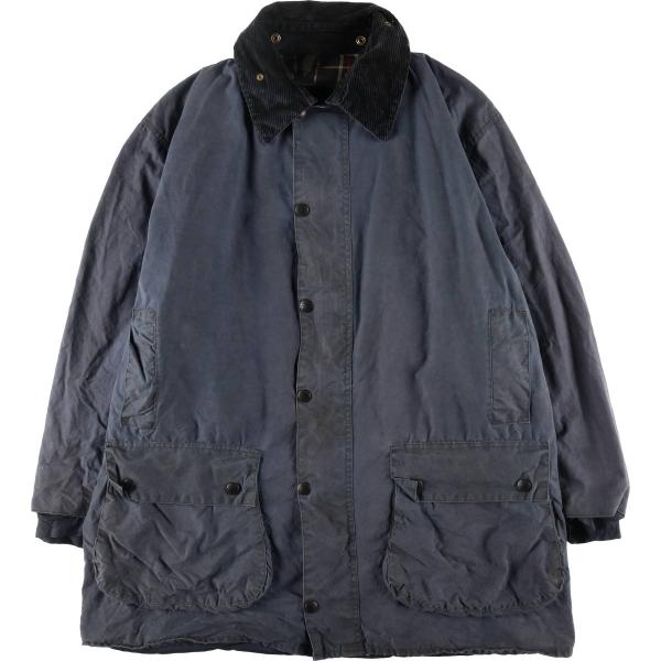【80s】Barbour ワックスコットン カバーオール バッジ希少 古着 80年代 バブアー ボーダー 旧3ワラント ワックスコットン