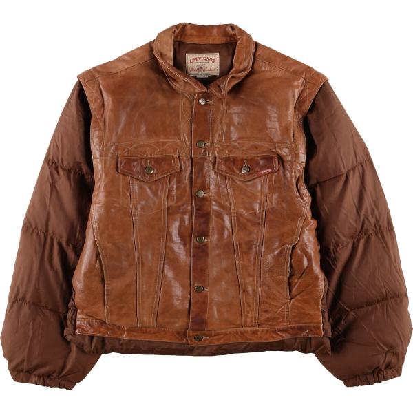 CHEVIGNON レザージャケット　Lサイズ　ヴィンテージ　極上 A-2 S】【80~90年代】CHEVIGNON レザージャケット 革ジャン シープ