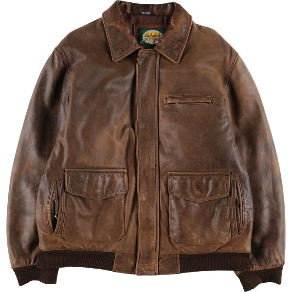 カナダ製 Cabela's カベラス G-1 フライトジャケットレザージャケット 古着 90~00年代 カベラス Cabelas レザーフライトジャケット