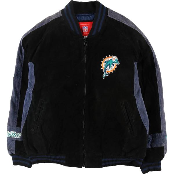 古着 NFL MIAMI DOLPHINS マイアミドルフィンズ 中綿入り スエード