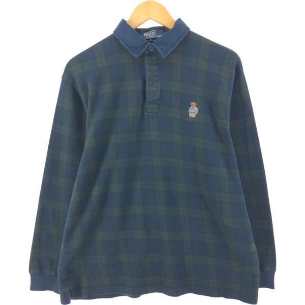 古着 ラルフローレン Ralph Lauren POLO by チェック柄 ポロベア 長袖