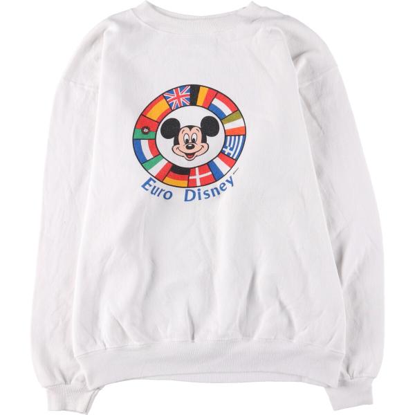 Hanes - 古着 80年代 ヘインズ Hanes POLY-COTTON 青タグ MICKEY MOUSE ミッキーマウス キャラクタースウェットシャツ トレーナー USA製 レディースXL相当 ヴィンテージ /eaa526775 Hanes（ヘインズ） 古着 80年代 青タグ ミッキーマウス キャラクター