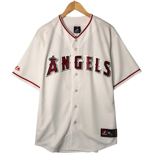 MLB ロサンゼルス・エンゼルス majestic ベースボールシャツ 海外古着 MLB オフィシャル Majestic レッズ ベースボール シャツ M Majestic
