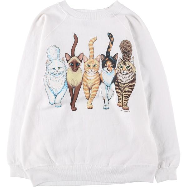 Hanes（ヘインズ） 古着 90年代 Hanes ACTIVEWEAR ネコ柄 アニマル