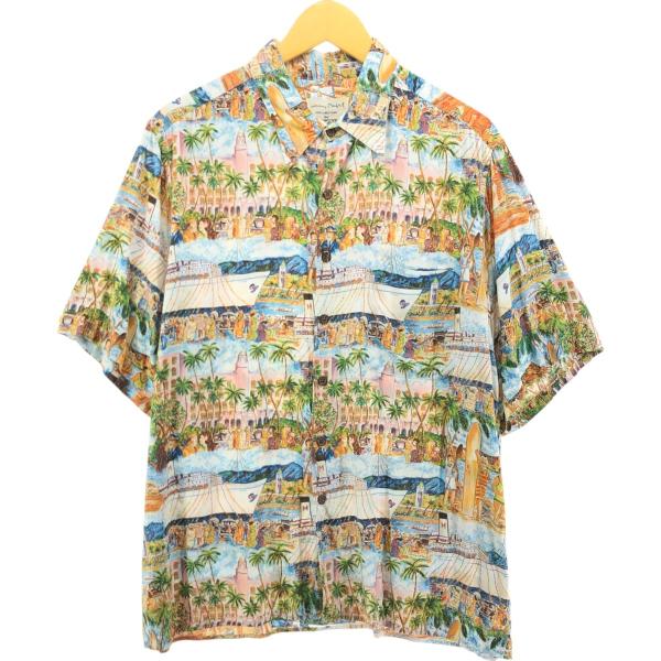 M新品未使用　ReynSpooner ハワイアンシャツ　アロハ　ハワイ reyn spooner（レインスプーナー） 古着 総柄 レーヨン ハワイアン