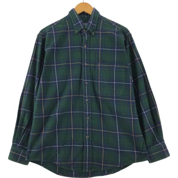 古着 00~90年代 ランズエンド LANDS END 長袖 ボタンダウン フランネル