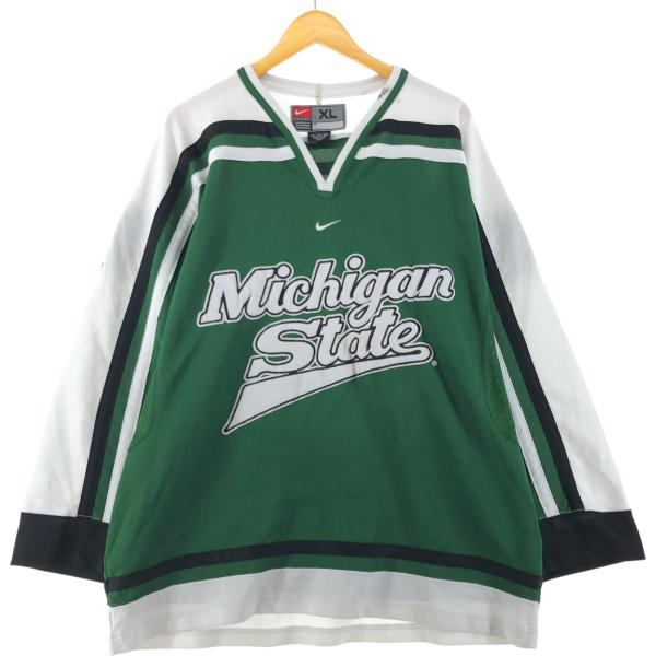 NIKE 古着 ナイキ TEAM カレッジ Vネック メッシュ ゲームシャツ