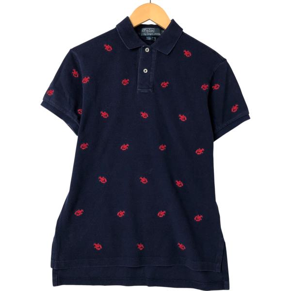 本日限定poloラルフローレンアメフト総柄シャツ19921993 90s USA製 ポロ ラルフローレン 馬 総柄 コットン 鹿の子 長袖