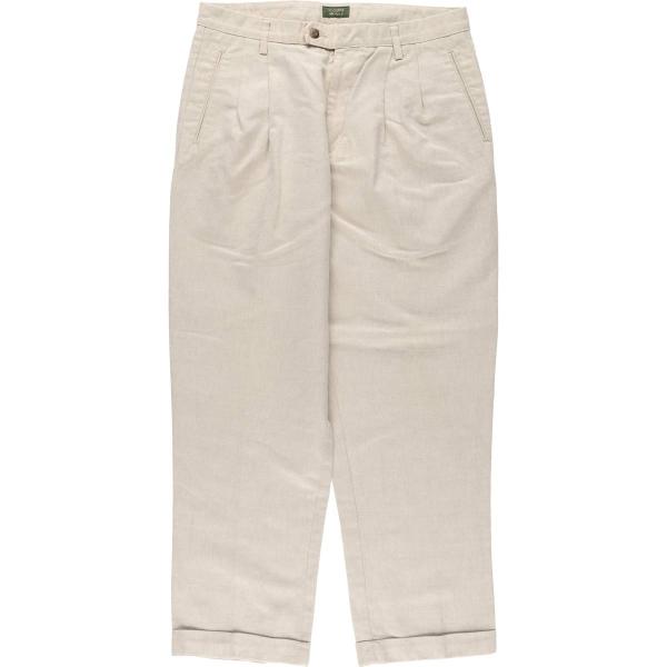 90's DOCKERS ドッカーズ2タックスラックスコットンリネンヴィンテージ 90s】DOCKERS ドッカーズ コットンリネンパンツ スラックス 上質