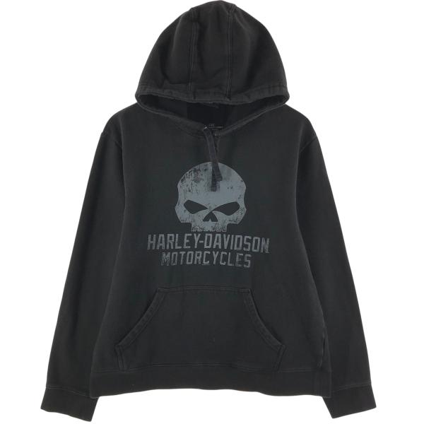 HARLEY-DAVIDSON スカルロゴ フリースパーカー 古着 ハーレーダビッドソン Harley-Davidson ドクロ柄 スカル柄