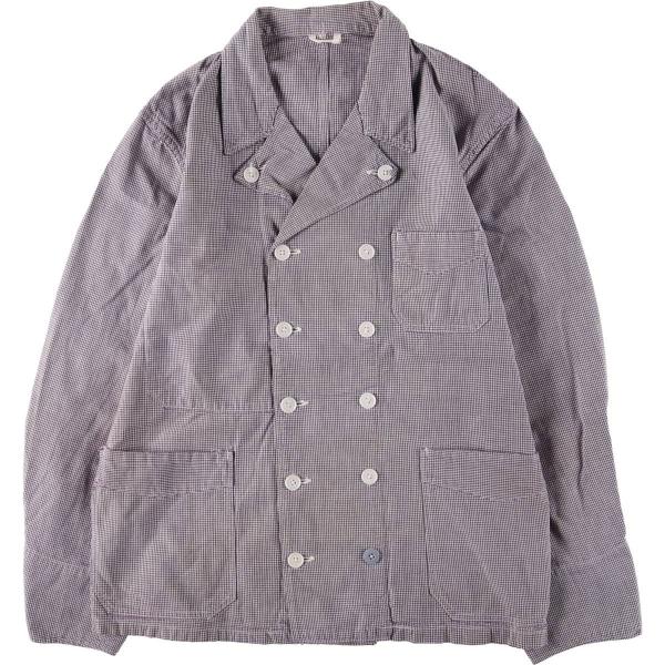 30s〜40s Vetra 千鳥格子 ダブル ワークジャケット ユーロワーク 古着 ~60年代 ベトラ VETRA コックジャケット 千鳥格子柄