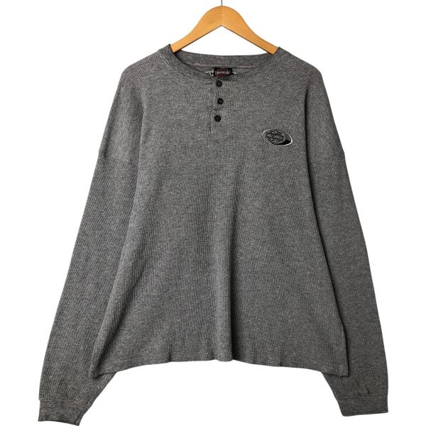 ハーレーダビッドソン 古着 Tシャツ ヘンリーネック ワッフル L 古着 ハーレーダビッドソン Harley-Davidson ヘンリーネック
