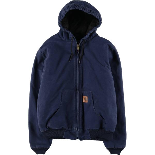 【レア】カーハート ダック カバーオール ジャケット パーカー青Carhartt レア】カーハート ダック カバーオール ジャケット パーカー青