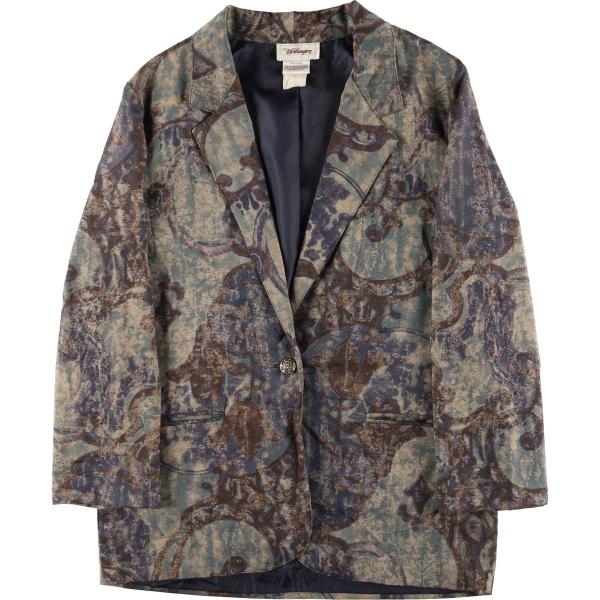 古着 80年代 Worthington 総柄 イージージャケット テーラードジャケット USA製 レディースL相当 /eaa541495 古着 80年代 Worthington 総柄 イージージャケット テーラード