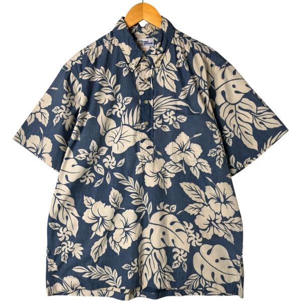美品　レインスプーナー　アロハシャツ　ハイビスカス柄　復刻版　90s 古着 90年代 レインスプーナー REYNSPOONER 水着タグ ビキニタグ