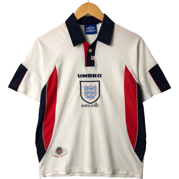 90s UMBRO アンブロ　イングランド　ゲームシャツ umbro 古着 90年代 アンブロ UMBRO イングランド代表 オープンカラー