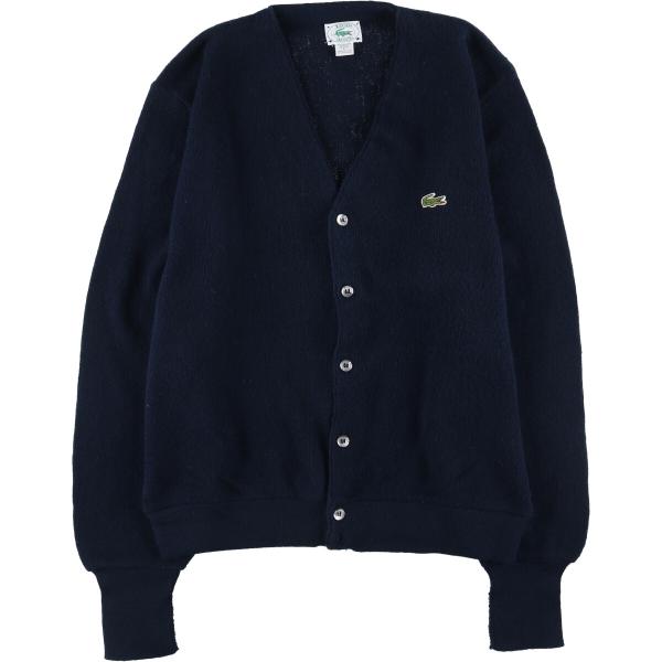 カーディガン 古着 70s IZOD LACOSTE ラコステ L 美品 USA LACOSTE（ラコステ） 古着 70年代 LACOSTE IZOD コットンニット