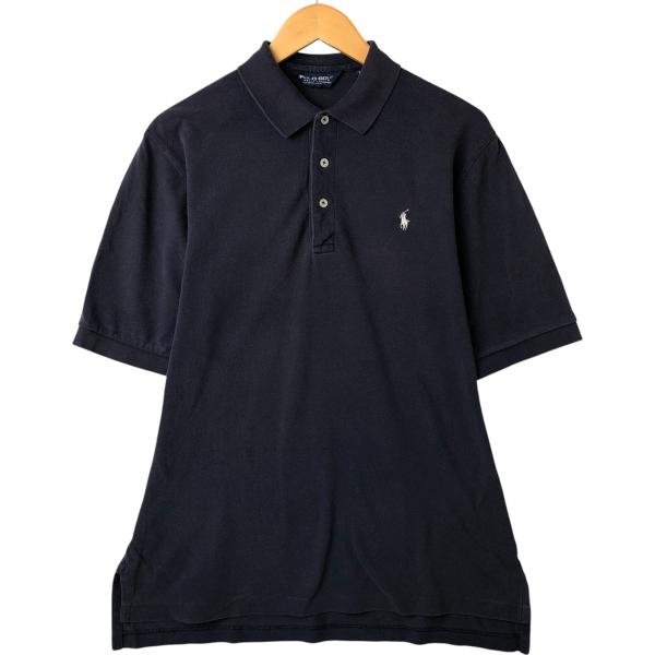 未使用タグ付 ポロラルフローレン 半袖ポロシャツ L ネイビー コットン100% 古着 ラルフローレン Ralph Lauren POLO GOLF ポロゴルフ 半袖
