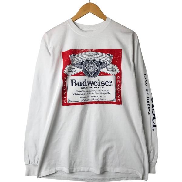 古着 BUDWEISER バドワイザー アドバタイジング ロングTシャツ ロンT