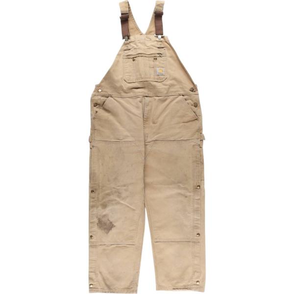 希少USA 古着 カーハート ダック地 ダブルニー ビッグ オーバーオール Carhartt 古着 ビッグサイズ カーハート ダブルニー ダック