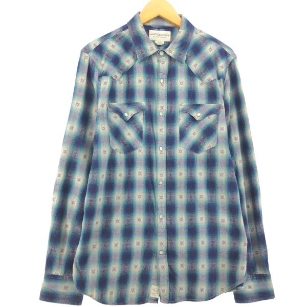 RRL ウエスタンシャツ オンブレチェック コンチョボタン ラルフ