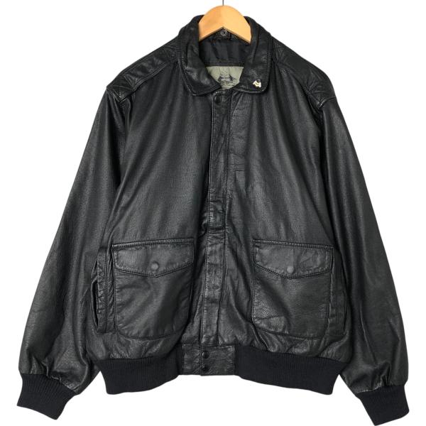 古着 90年代 BURK'S BAY A-2タイプ 中綿入り レザーフライトジャケット