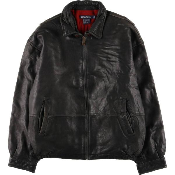 【24時間以内発送】90s NAUTICA レザースウィングトップ 黒 L 24時間以内発送】90s NAUTICA レザースウィングトップ 黒 L 24時間以内