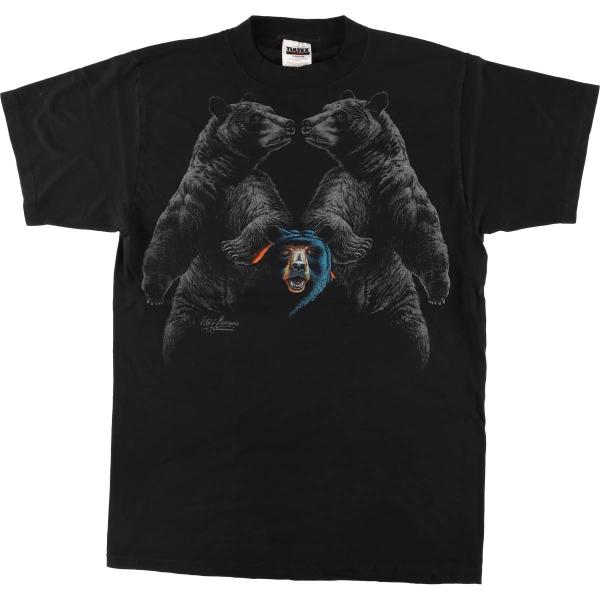 古着 90年代 タルテックス TULTEX クマ柄 アニマルTシャツ メンズL相当