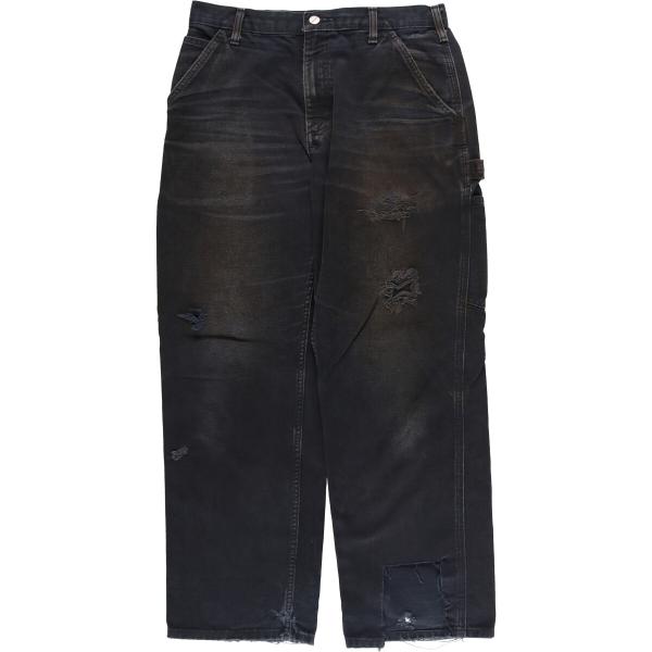 Carhartt ダック地 ペインターショーツ ブラック USA 古着 W32 Carhartt（カーハート） 古着 ダックペインターパンツ メンズw32相当