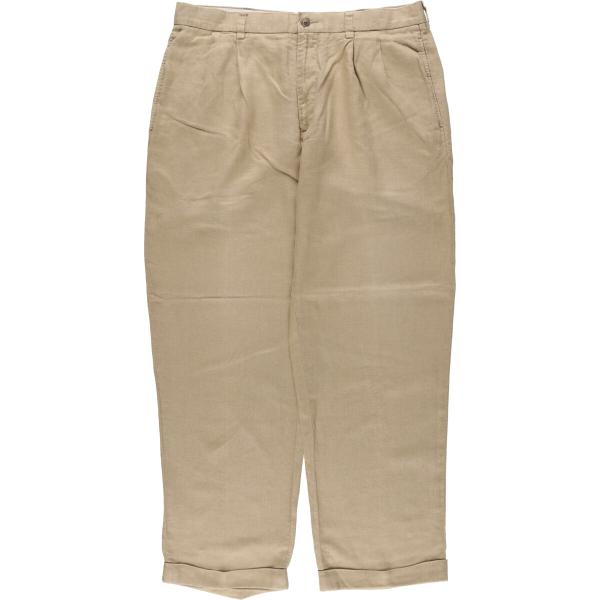 Brooks brothers リネンタックパンツ 2タック スラックス 古着 Brooks brothers リネンタックパンツ 2タック スラックス 古着