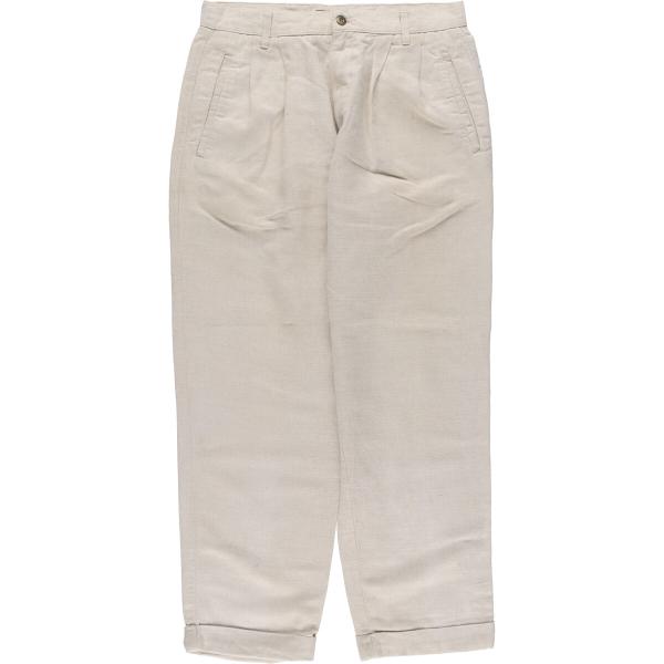 90sビンテージ ドッカーズ リネン コットン ツータック パンツ ワイドW38 古着 90年代 ドッカーズ DOCKERS khakis ツータック リネン