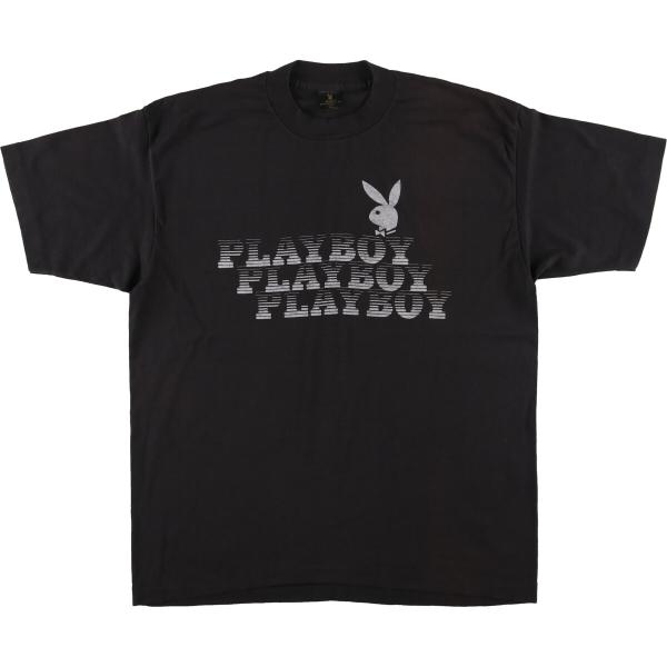 古着 プレイボーイ PLAYBOY 半袖 ロゴTシャツ USA製 メンズXL