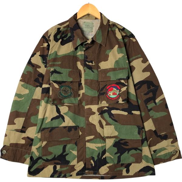 米軍実物　BDU ファティーグ　90s ヴィンテージ　ビンテージ　アメリカ軍 古着 90年代 米軍実品 迷彩柄 ウッドランドカモ リップストップ B.D.U