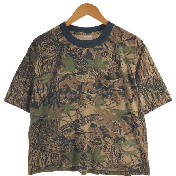 古着 リアルツリーカモ 迷彩 ポケットTシャツ メンズS相当 /eaa560087