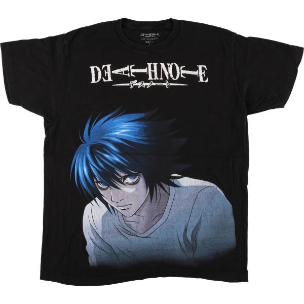 値段交渉可能希少 古着 DEATH NOTE Lキャラクター Tシャツ 古着 DEATH NOTE デスノート L エル アニメ キャラクタープリントT