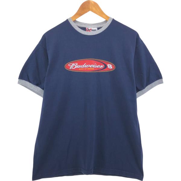 90s US古着 Budweiser リンガー Tシャツ バドワイザー 企業 古着 90s USA製 Budweiser バドワイザー 「AMERICAN OWNED