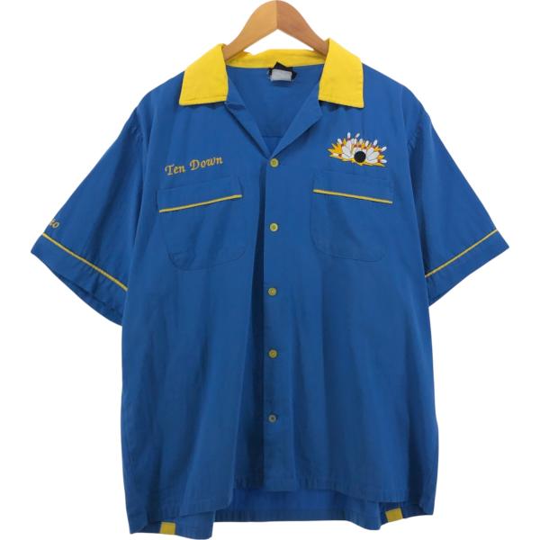 ボーリングシャツ 水色 ヴィンテージ オープンカラー 楽天市場】新品未使用 ヴィンテージ風 チェーンステッチ 刺繍メンズ