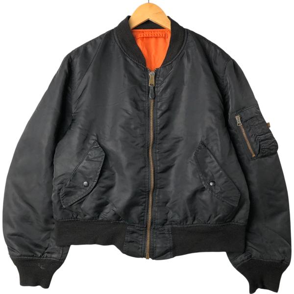 90年代ヴィンテージALPHA INDUSTRIES フライトジャケットMA-1 古着 90年代 民間品 アルファ ALPHA MA-1タイプ 中綿入り ミリタリー