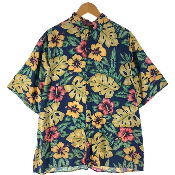 Reyn Spooner レインスプーナー 1980～90s ダイヤモンドヘッドタグ ハワイアンシャツ M Beige/Navy ヴィンテージ 半袖 アロハシャツ 総柄 トップス【中古】【Reyn Spooner】 reyn spooner（レインスプーナー） 古着 80~90年代 ダイヤモンドヘッド