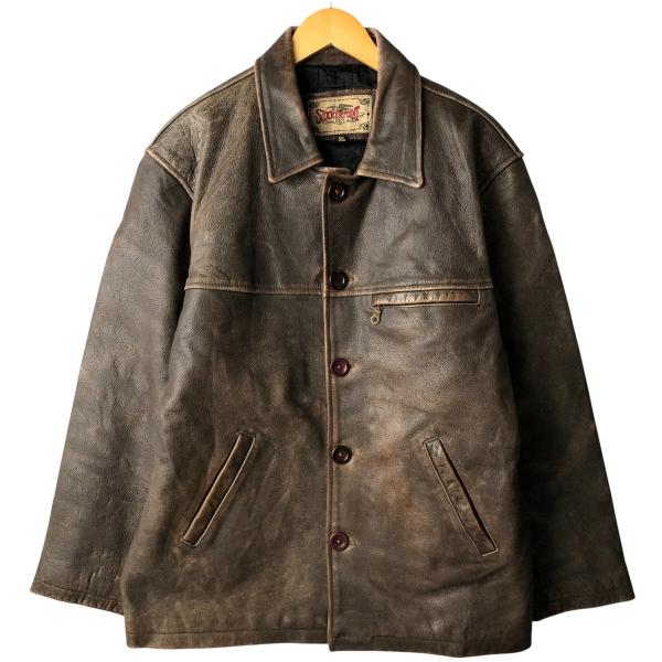 サブ@古着販売 men's USED古着(ユーズドフルギ) {{VITESSE}} ハイネック レザーハーフコート