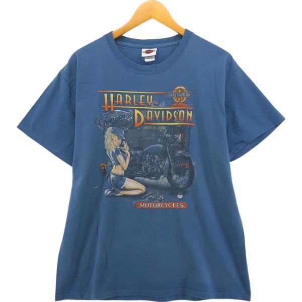 ハーレーダビッドソン 4面プリント ピンナップガール ロンＴ 古着 古着 ハーレーダビッドソン Harley-Davidson ピンナップガール