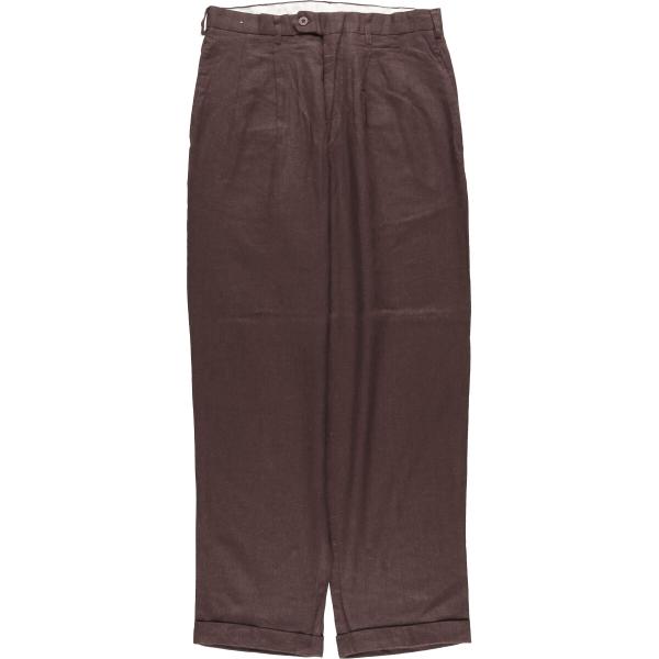 (古着)90〜00s claiborne ワイドリネンスラックス パンツ 古着)90〜00s claiborne ワイドリネンスラックス パンツ